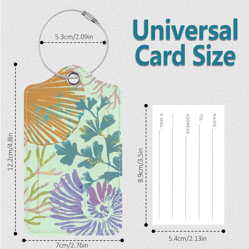 Chelmon Luggage Tags for Suitcases, 2 Pack Cute PU Leather Luggage Tag TSA Approved with Stainless Steel Loop and Address Card Baggage Tag for Travel&Hotel Stays&Cruise Ships&Shipping and Mailing - Image 3
